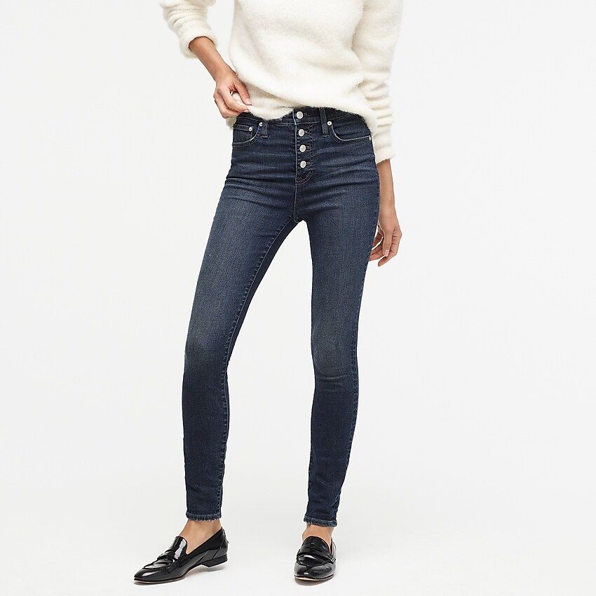 10" highest-rise toothpick jean in sound blue with button fly | J.Crew US
