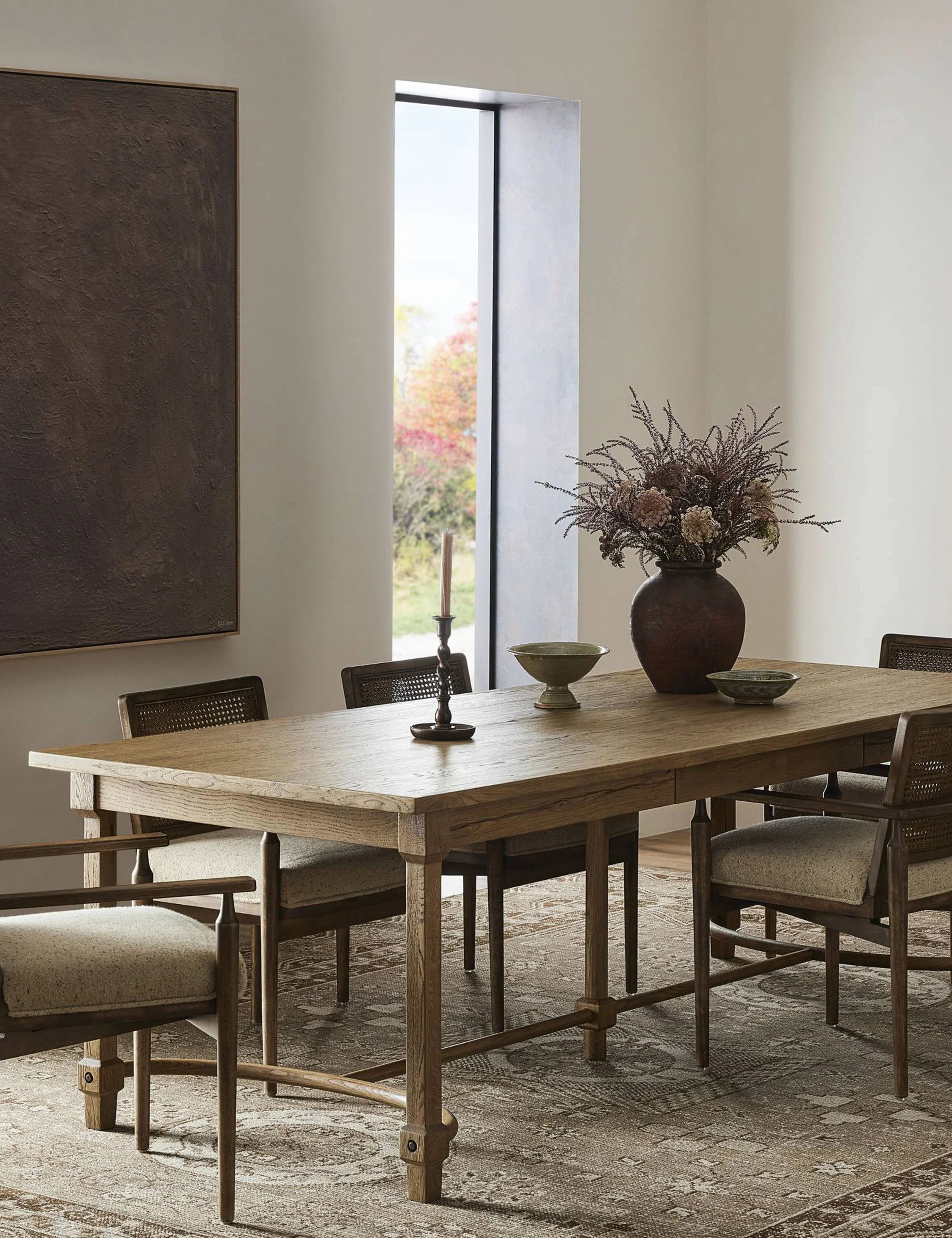 Edison Dining Table by Amber Lewis x Four Hands, Worn Oak | Lulu and Georgia 