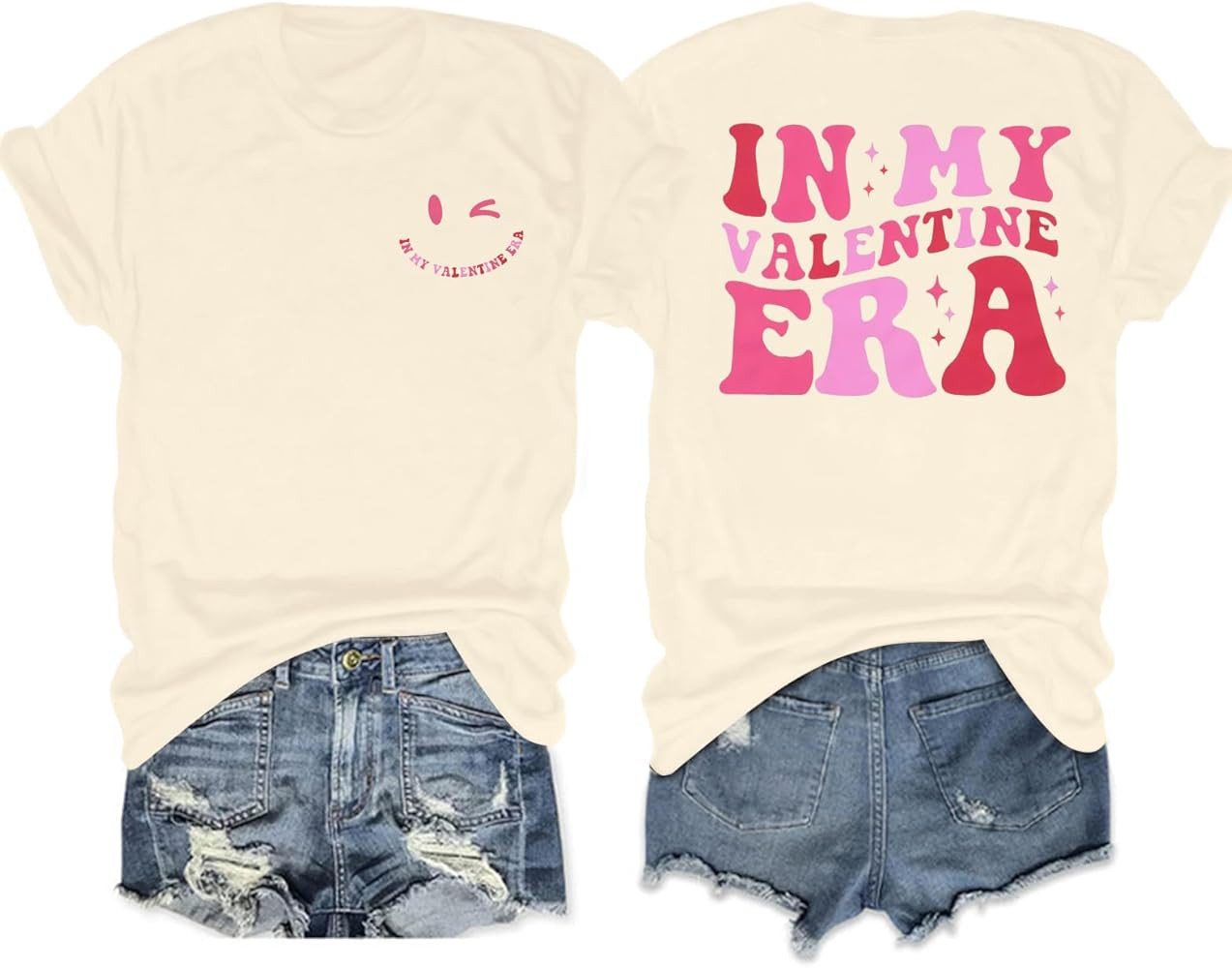 Valentines Day Shirt Women in My Valentine Era Shirts Cute Valentines Day Tee Casual Lover Gift S... | Amazon (US)