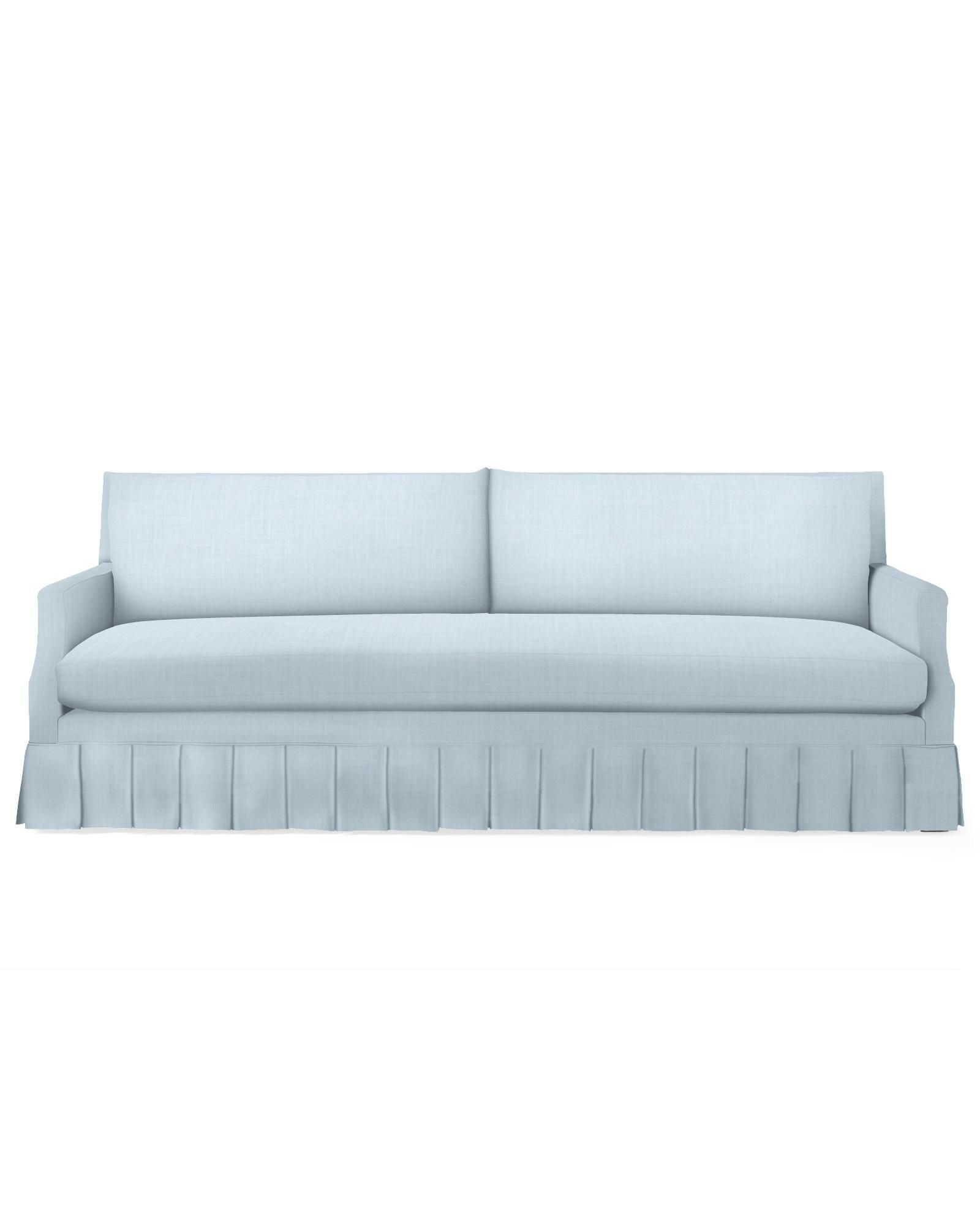 Grady Pleated Sofa - Sky Washed Linen | Serena and Lily