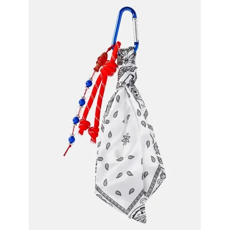 No Boundaries Women's Americana Bag Charm, White Bandana | Walmart (US)