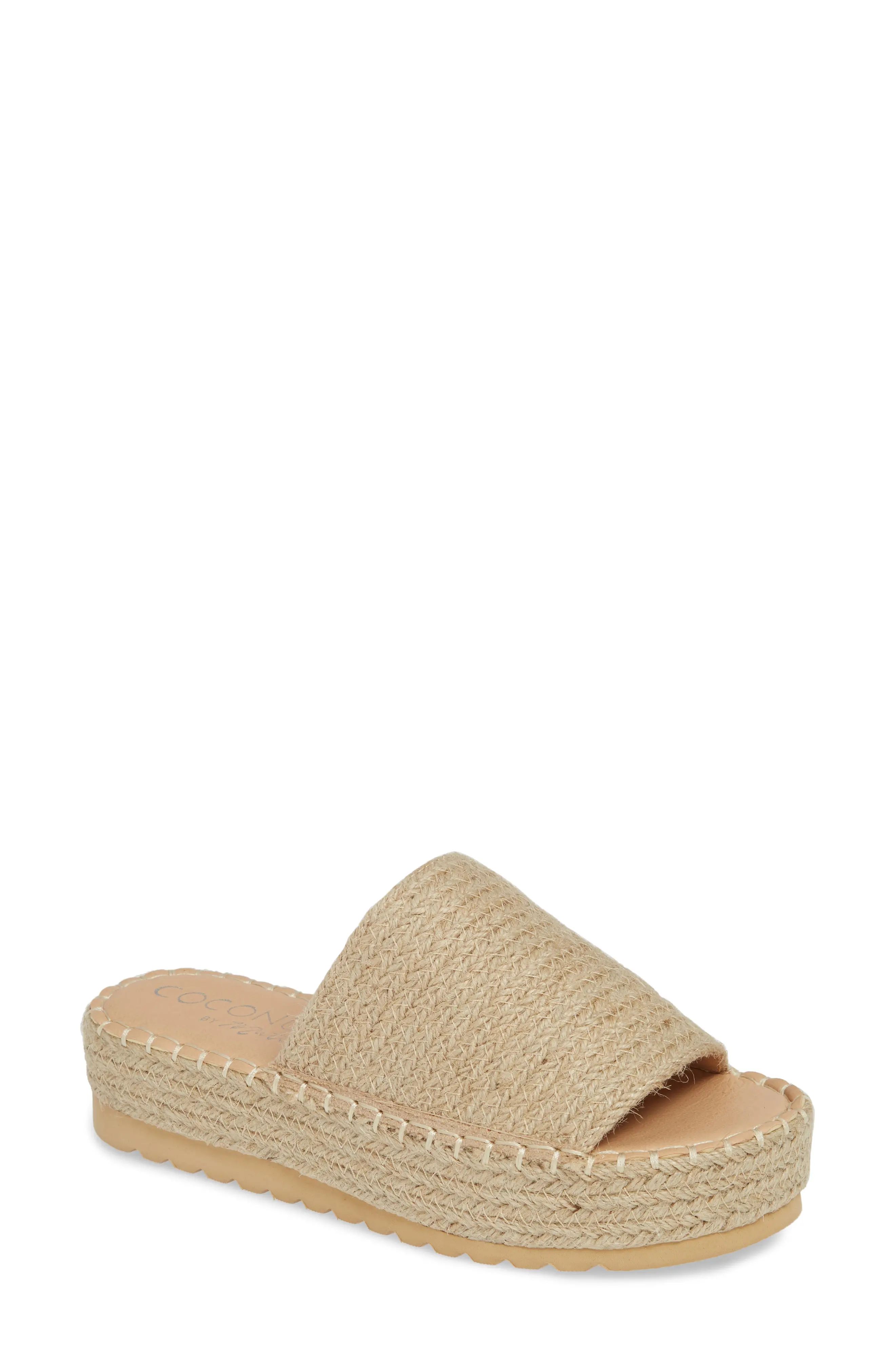 Coconuts by Matisse Del Mar Platform Slide Sandal in Natural Fabric at Nordstrom, Size 6 | Nordstrom