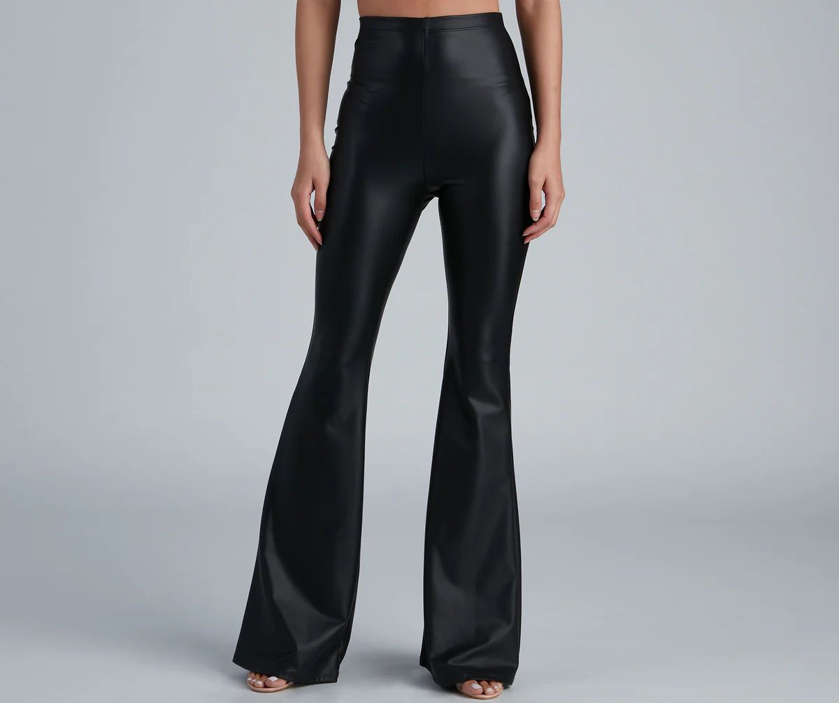 Flare For You Faux Leather Pants | Windsor Stores