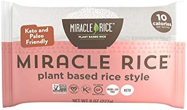 Miracle Noodle Shirataki Konjac Rice, 8 oz (Pack of 6), Zero Net Carbs, Low Calorie, Gluten Free,... | Amazon (US)