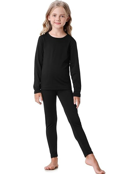 ViCherub Girls Thermal Underwear Set for Kids Long Johns Fleece Lined Base Layer Top & Bottom Col... | Amazon (US)