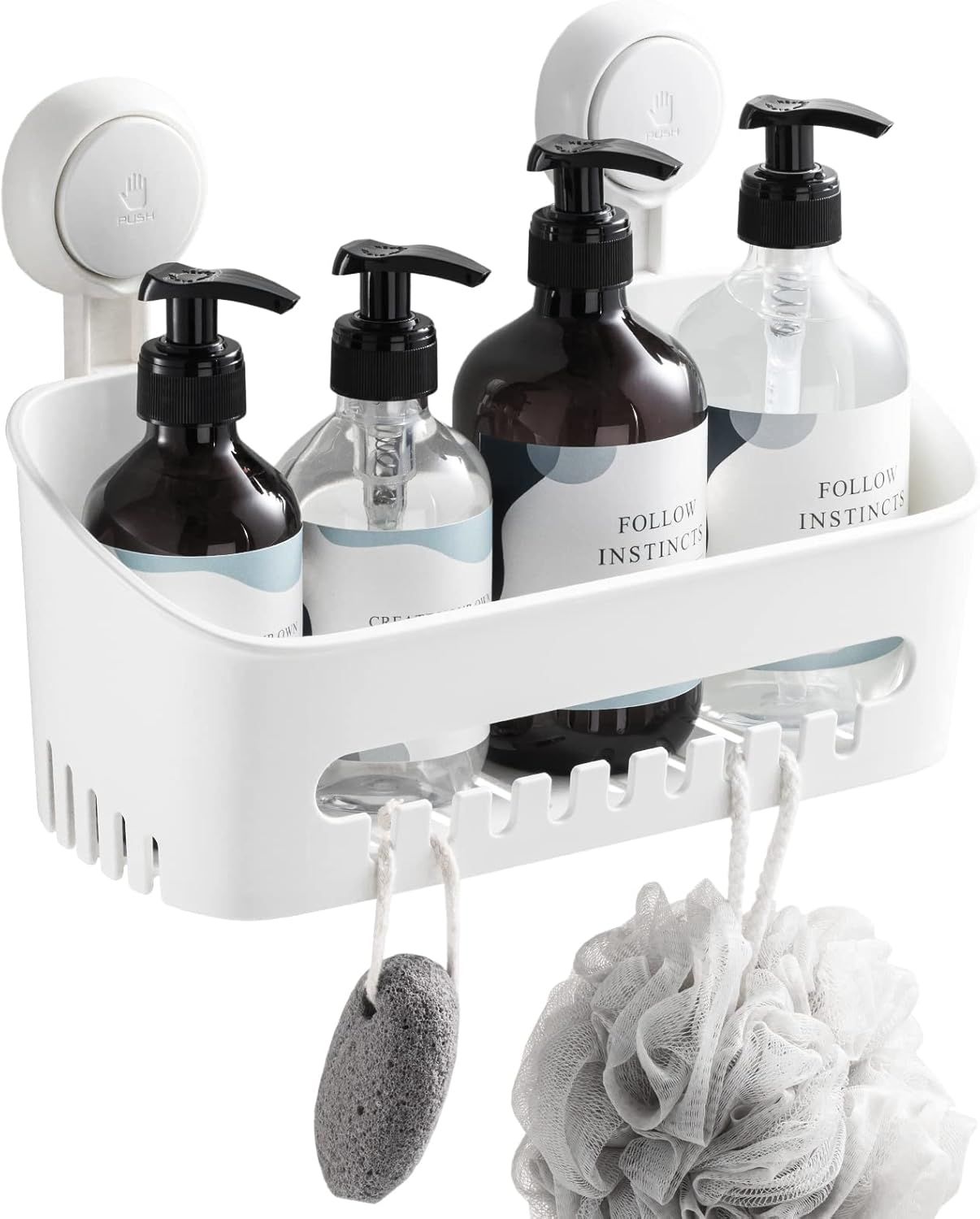 TAILI Shower Caddy with Vacuum Suction Cup Drill-Free Removable Shower Shelf Storage Basket for S... | Amazon (US)