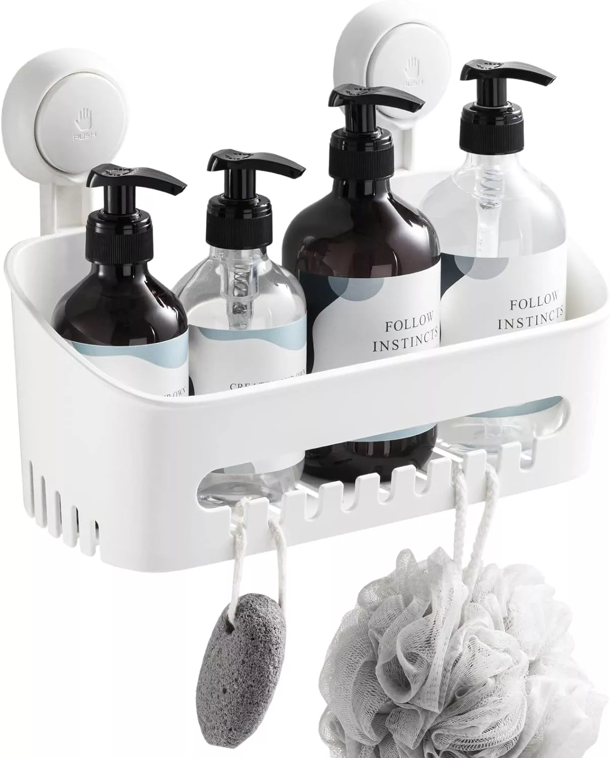 TAILI Shower Caddy with Vacuum Suction Cup Drill-Free Removable Shower  Shelf
