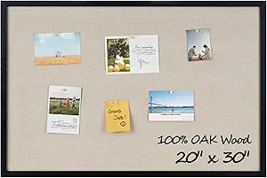 Fun Memories Cork Board Bulletin Board for Office, 20" x 30" Oak Wooden Framed Corkboard, Wall Mo... | Amazon (US)