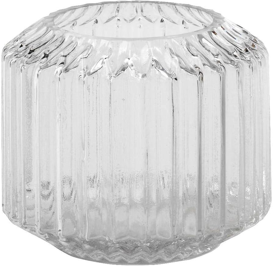 Biedermann & Sons Candle Holders - Fluted Glass Hurricane Candleholder, 6-Inch, Clear | Amazon (CA)