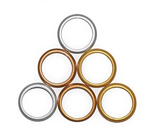 Stackable Silicone Wedding Ring for Women 6 Pack(Gold Silver Copper ) - Comfortable Lightweight & Sk | Amazon (US)