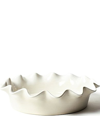 Coton Colors Signature White Ruffle Pie Dish - White | Dillard's