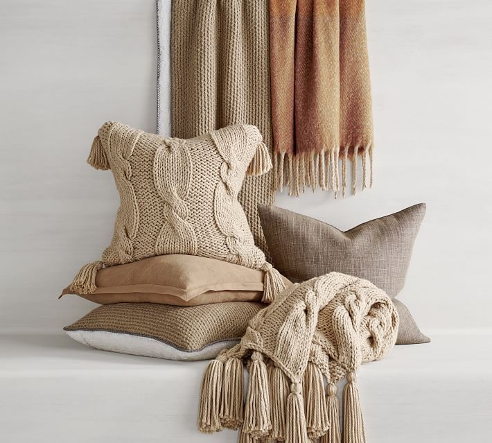 Tonal Palette Pillow Collection - Camels | Pottery Barn (US)