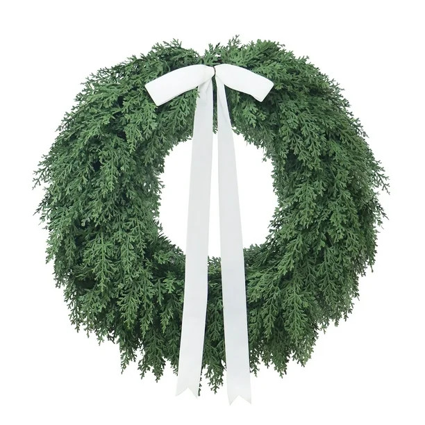 Evergreen Natural Feel Cedar Artificial Christmas Wreath, Green, 22", by My Texas House | Walmart (US)