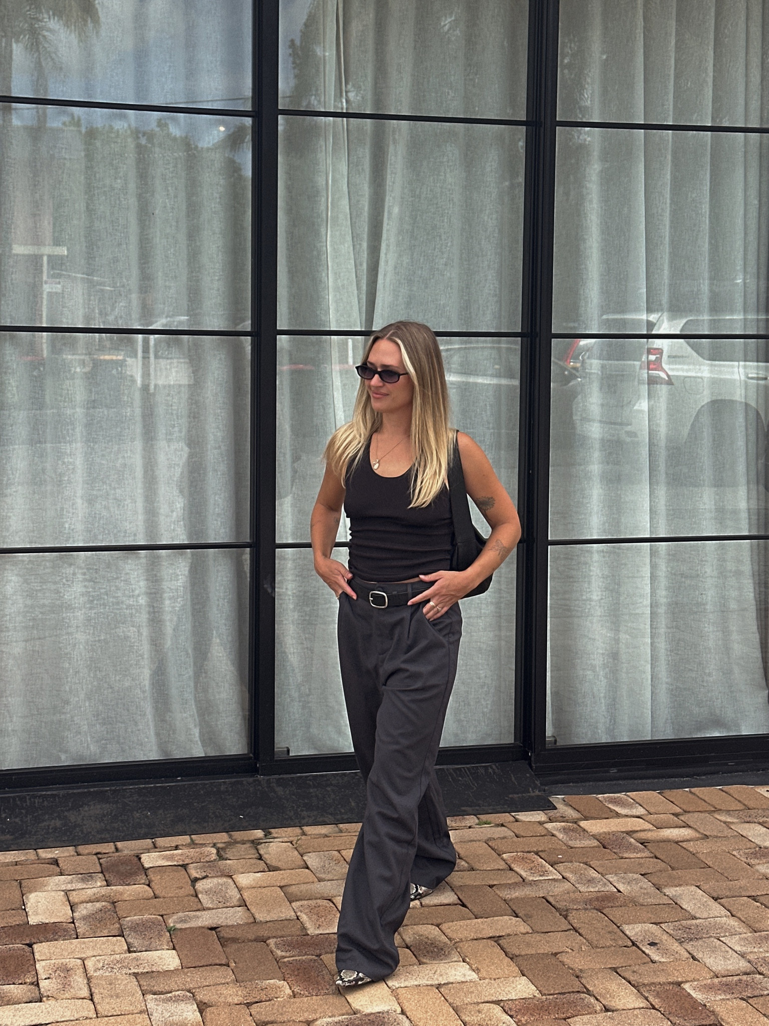 Effortless every day. 
Wearing size 8 in pants and XS top.
