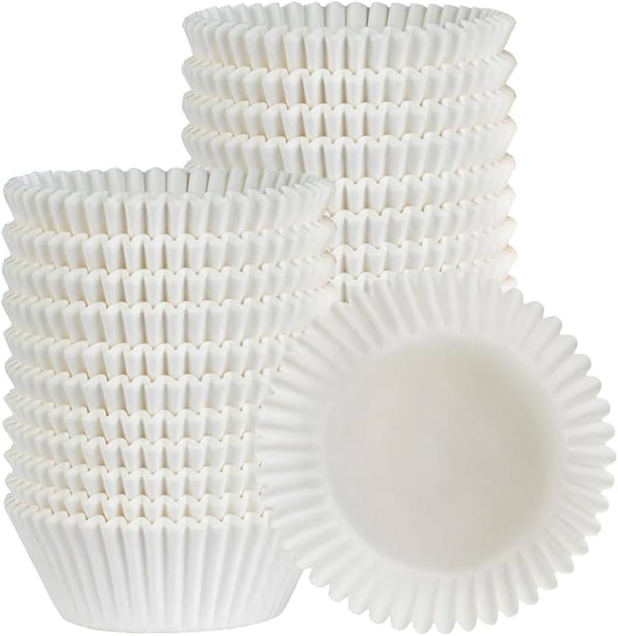 [300Pcs] Caperci Standard White Cupcake Liners for Baking - Odorless Greaseproof Paper Muffin Bak... | Amazon (US)