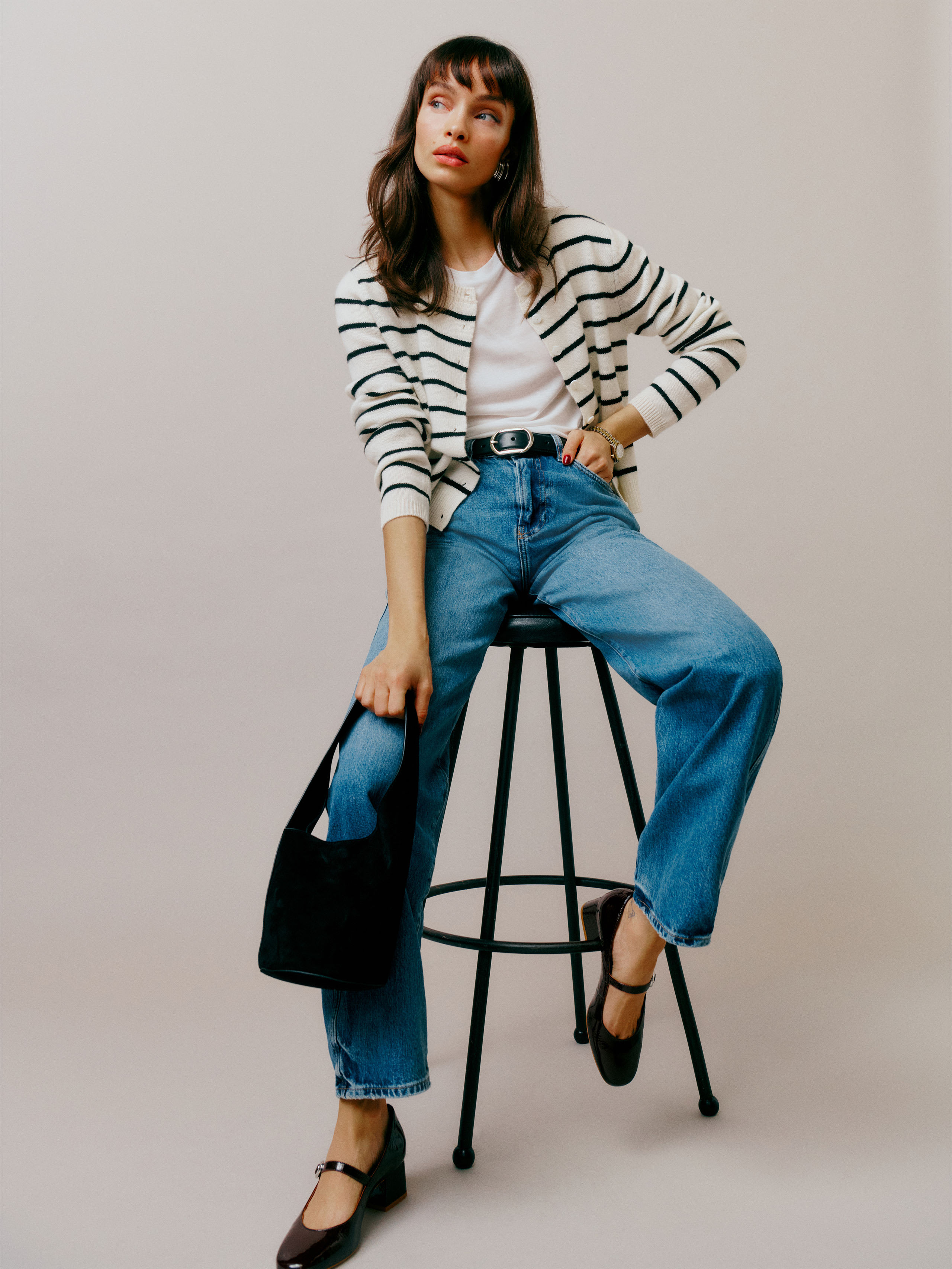 Clara Cashmere Crew Cardigan | Reformation (Global)