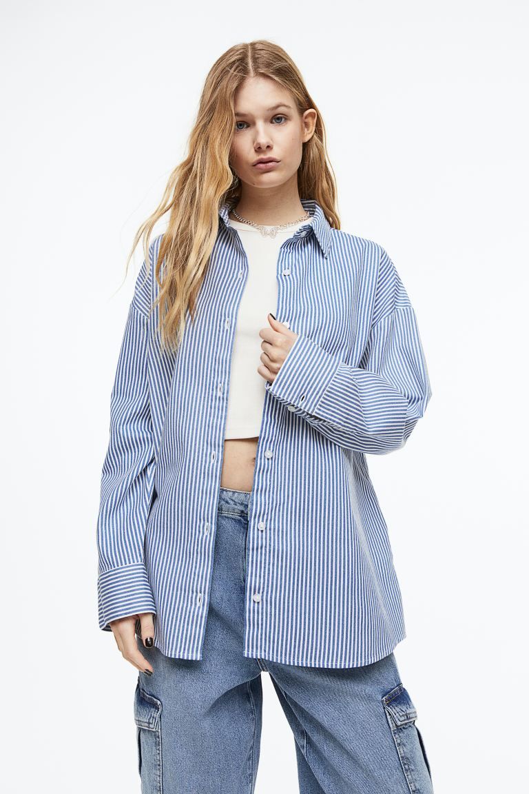 Oversized cotton overshirt | H&M (UK, MY, IN, SG, PH, TW, HK)