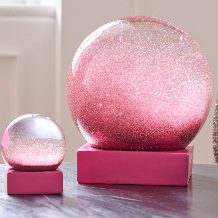 Pink Decorator Snow Globes | West Elm (US)
