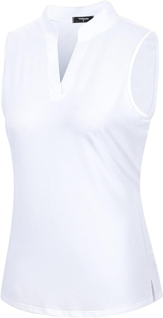 Womens Sleeveless Golf Polo Shirts Lightweight Tennis Sport Tops | Amazon (US)