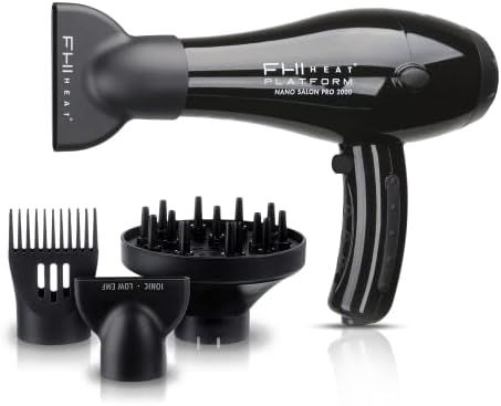 FHI HEAT Platform Nano Power Salon Pro 2000 Tourmaline Ceramic Quick Dry Hair Dryer with 3 Piece ... | Amazon (US)