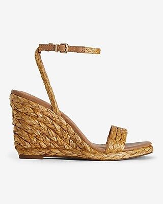 Woven Straw Wedge Sandals | Express