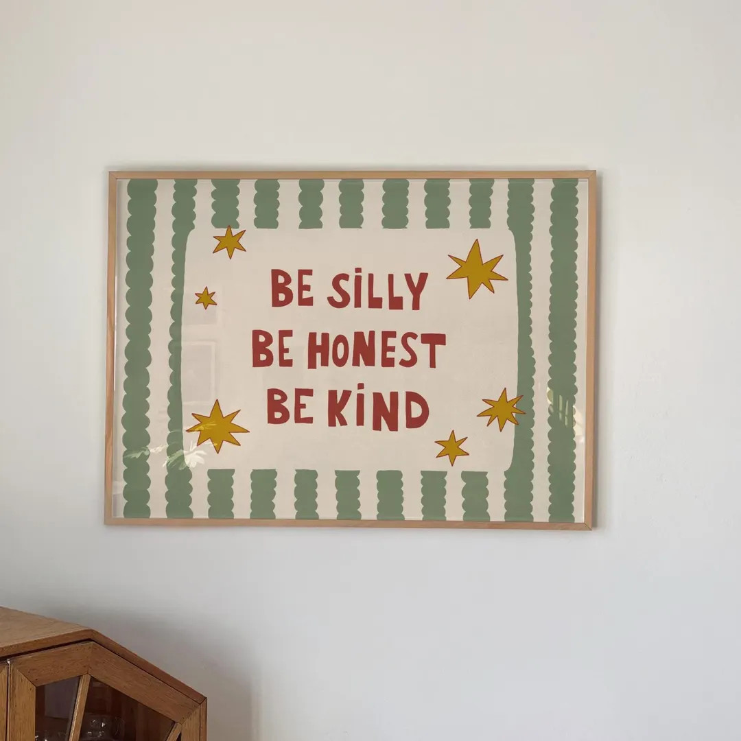 Be Silly Honest Kind Print, Stars Kids Playroom Poster, Toddler Colorful Wall Decor (MR106) - Ets... | Etsy (Global)