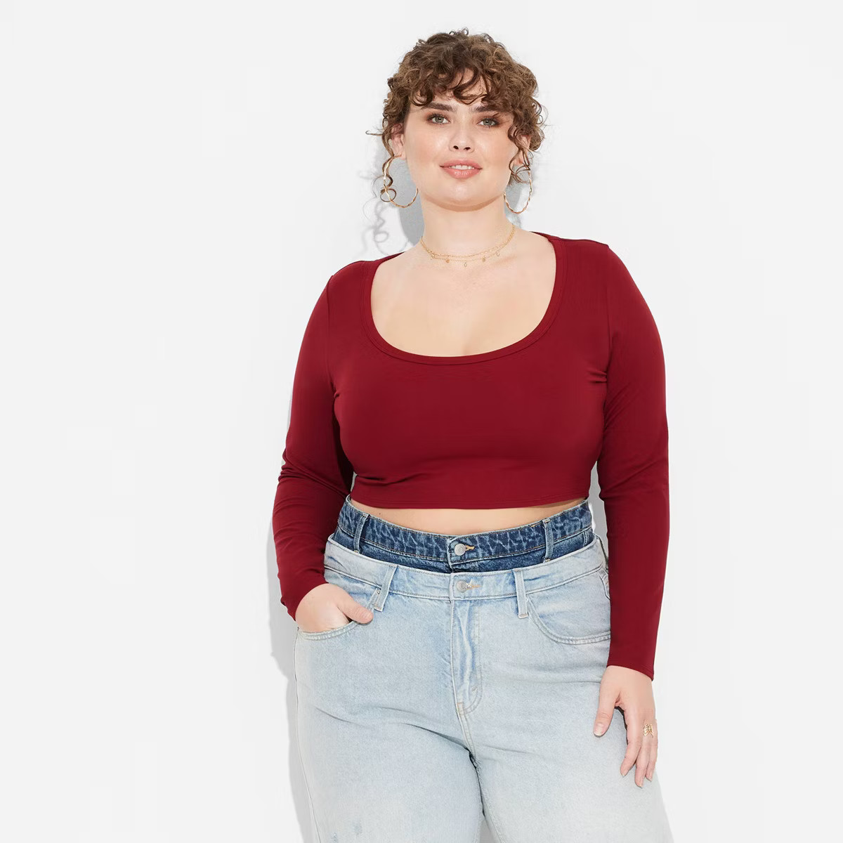 Women's Long Sleeve Scoop Neck ButterBliss Top - Wild Fable™ | Target