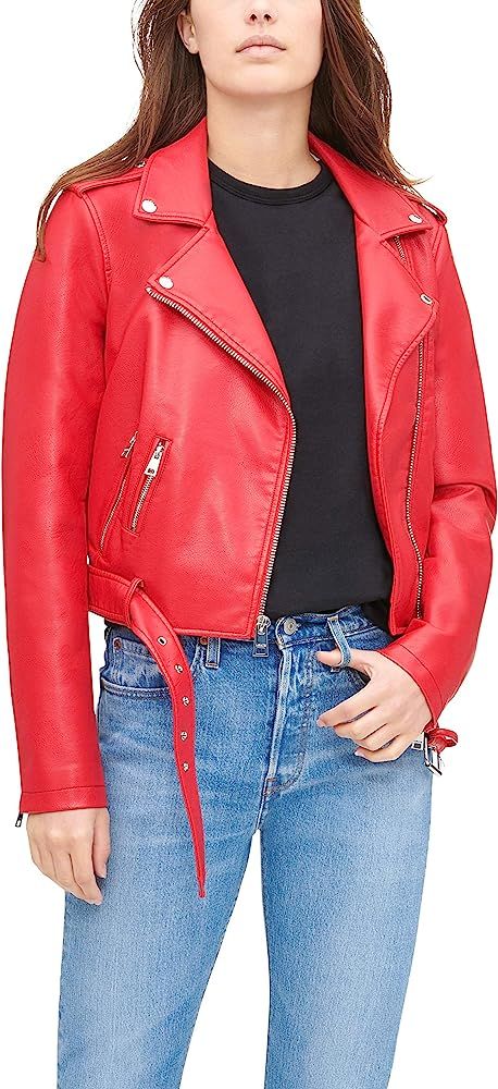 Levi's Women's Faux Leather Belted Motorcycle Jacket (Standard & Plus Sizes) | Amazon (US)