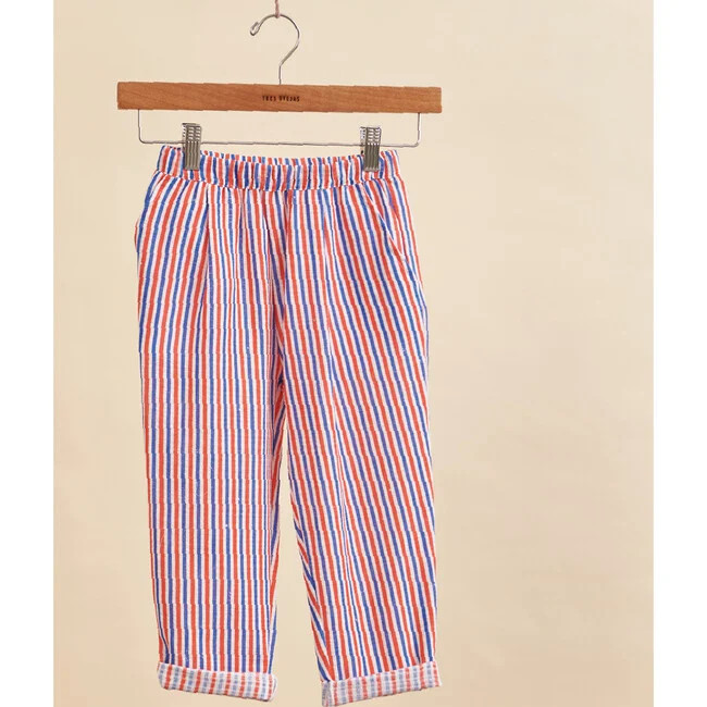 Cotton Pants, Linguini in Blue and Red Stripes | Maisonette