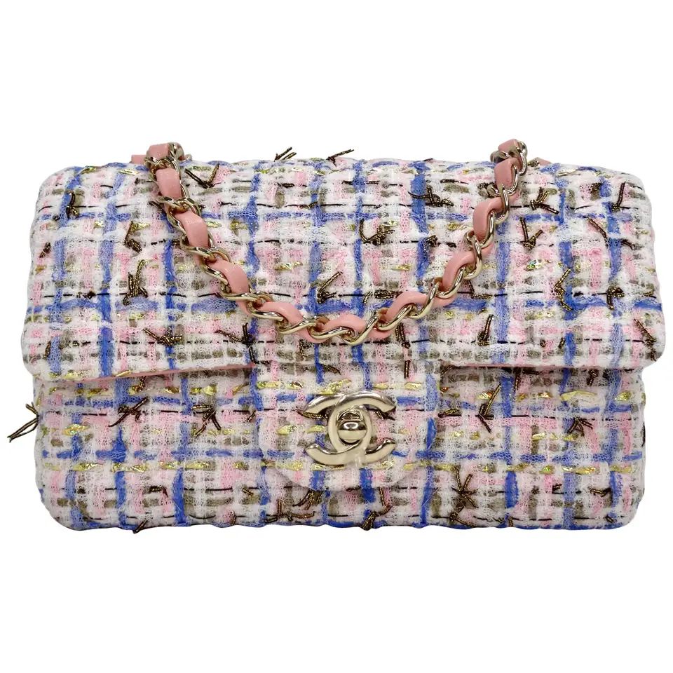 Chanel 2019 Mini Tweed Flap Bag | 1stDibs