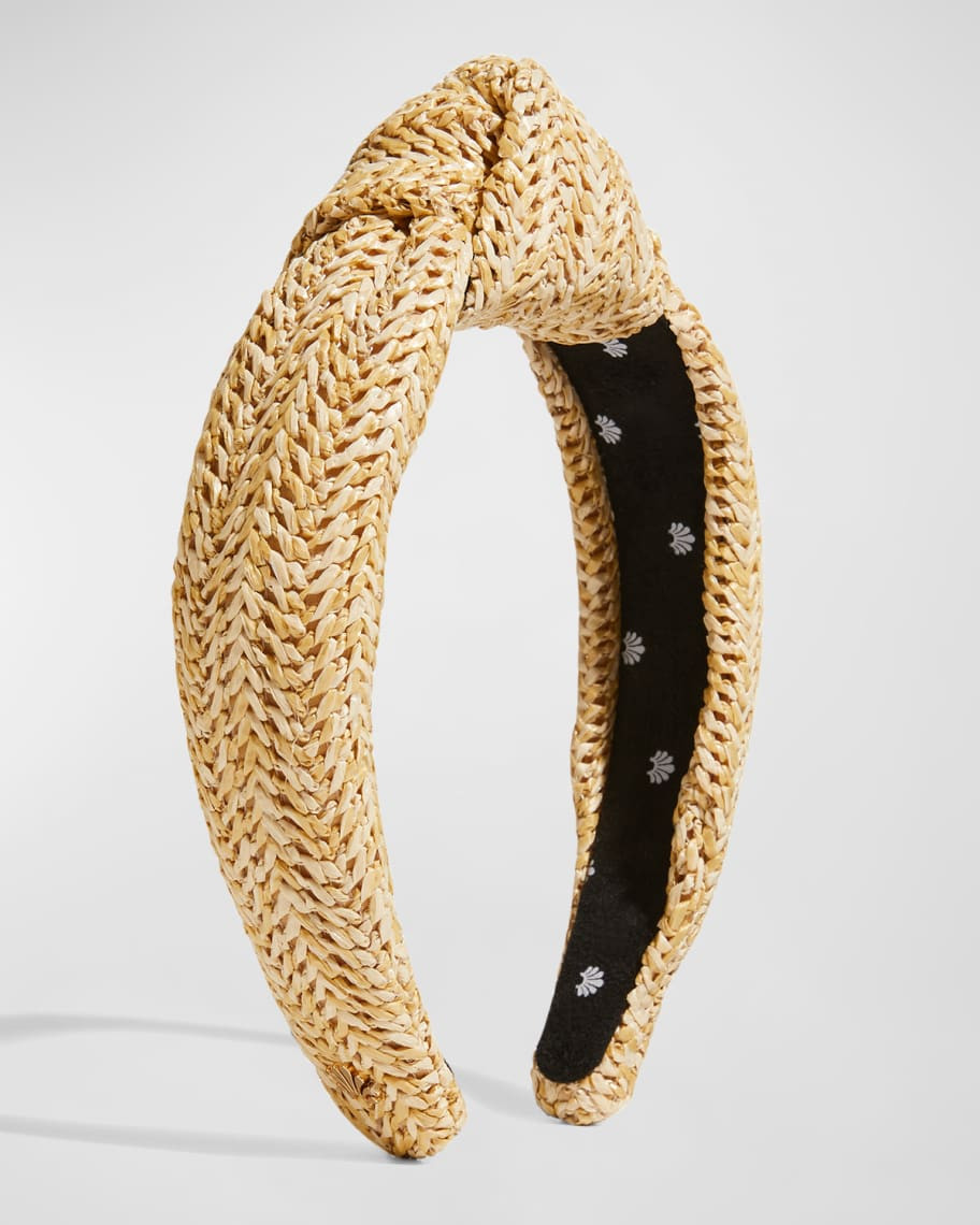 Lele Sadoughi Knotted Raffia Headband | Neiman Marcus