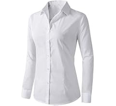 Beninos Women's Formal Work Wear White Simple Shirt | Amazon (US)
