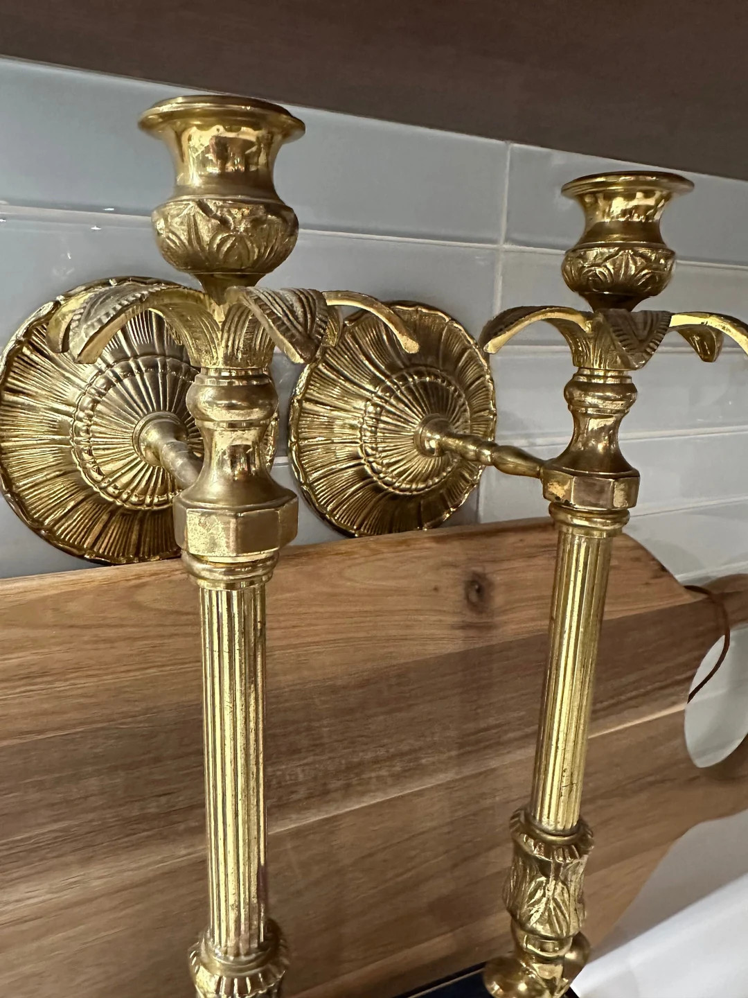 Pair of Vintage Brass Hollywood Regency Style Taper Candle - Etsy | Etsy (US)
