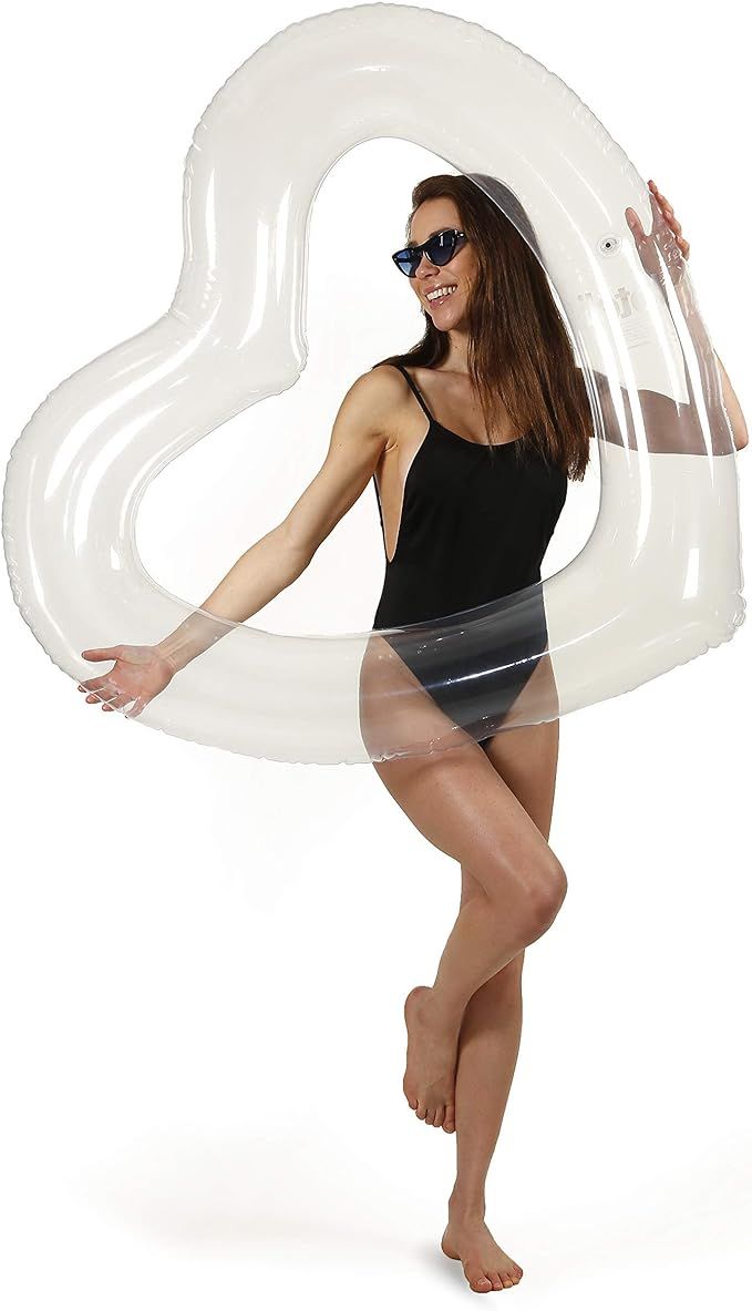 The Original Heart Shaped Pool Float by LOTELI - Clear - Transparent Inflatable for Adults & Kids... | Amazon (US)