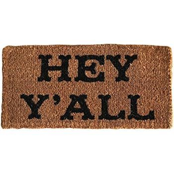 Creative Co-Op Hey Y'all Natural Coir Doormat | Amazon (US)