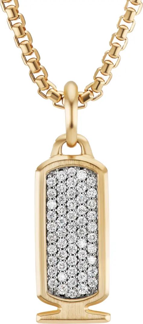 Pavé Diamond Cartouche Amulet in 18K Yellow Gold | Nordstrom