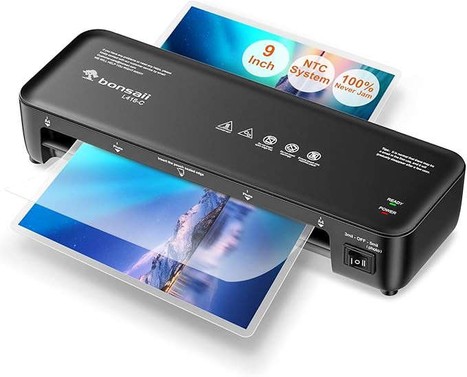 Bonsaii Laminator, 9 Inch Thermal Laminator Machine with Never Jam Technology for Doc/Posters/Pho... | Amazon (US)
