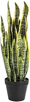 Artificial snake Plant 26 inches Fake Sansevieria Artificial potted Plants for Indoor and Outdoor... | Amazon (US)