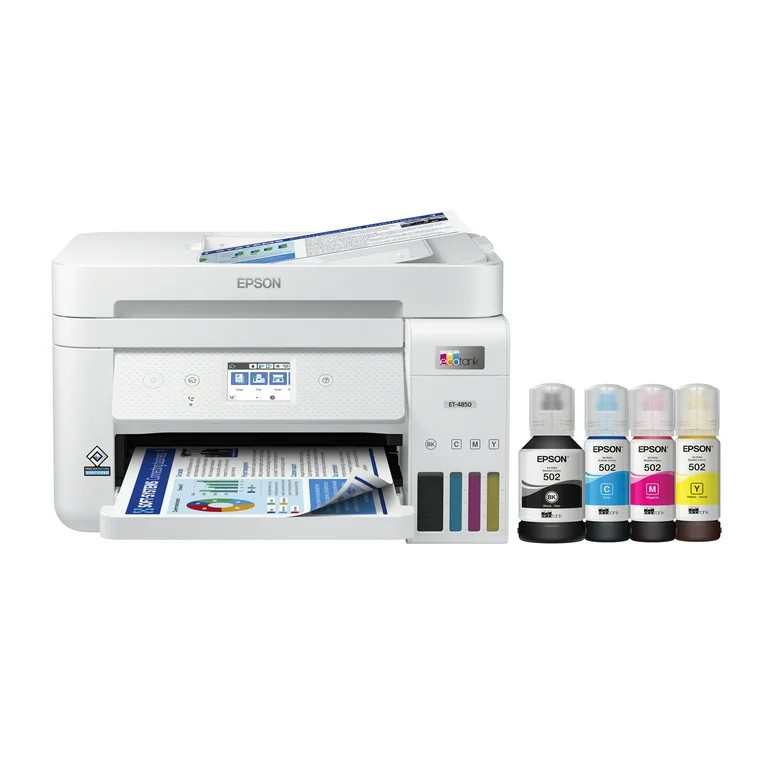 Epson EcoTank ET-4850 All-in-One Cartridge-Free Supertank Printer - White | Walmart (US)