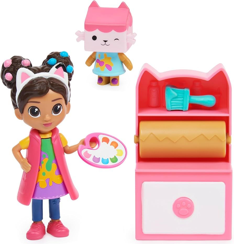Gabby’s Dollhouse, Art Studio Set with 2 Toy Figures, 2 Accessories, Delivery and Furniture Pie... | Amazon (US)
