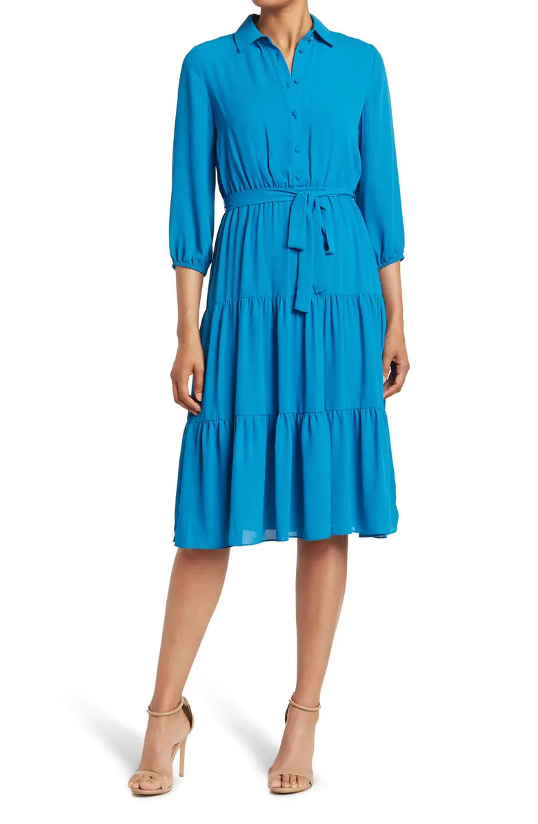 NANETTE NANETTE LEPORE Tiered Tie Waist Shirtdress | Nordstromrack | Nordstrom Rack
