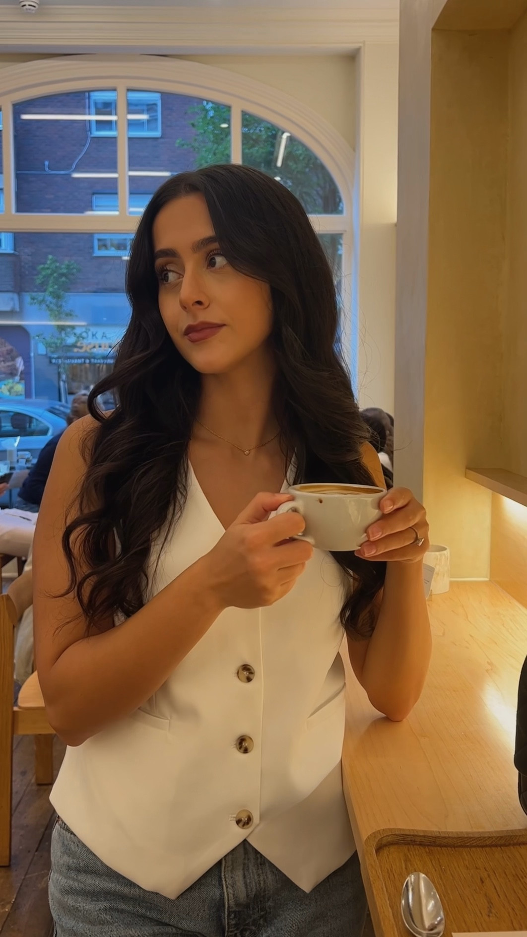 White waistcoat, blue jeans, ballet pumps, ballet flats, transitional outfit, early autumn outfit, weekend outfit, summer outfit, work outfit, coffee date outfit 

#LTKeurope #LTKfindsunder50 #LTKstyletip