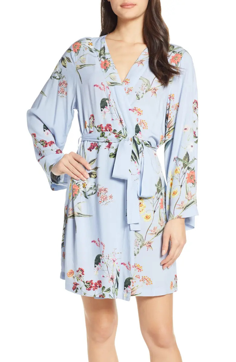 Floral Print Short Robe | Nordstrom