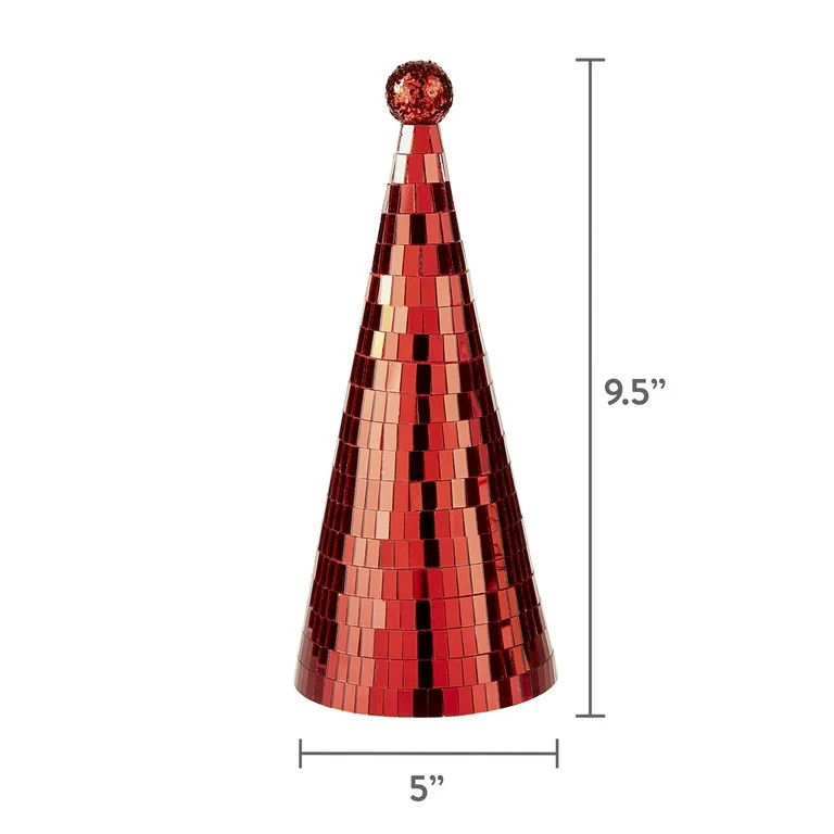 Red Disco Ball Christmas Tree Tabletop Decor, 9 in, by Holiday Time | Walmart (US)