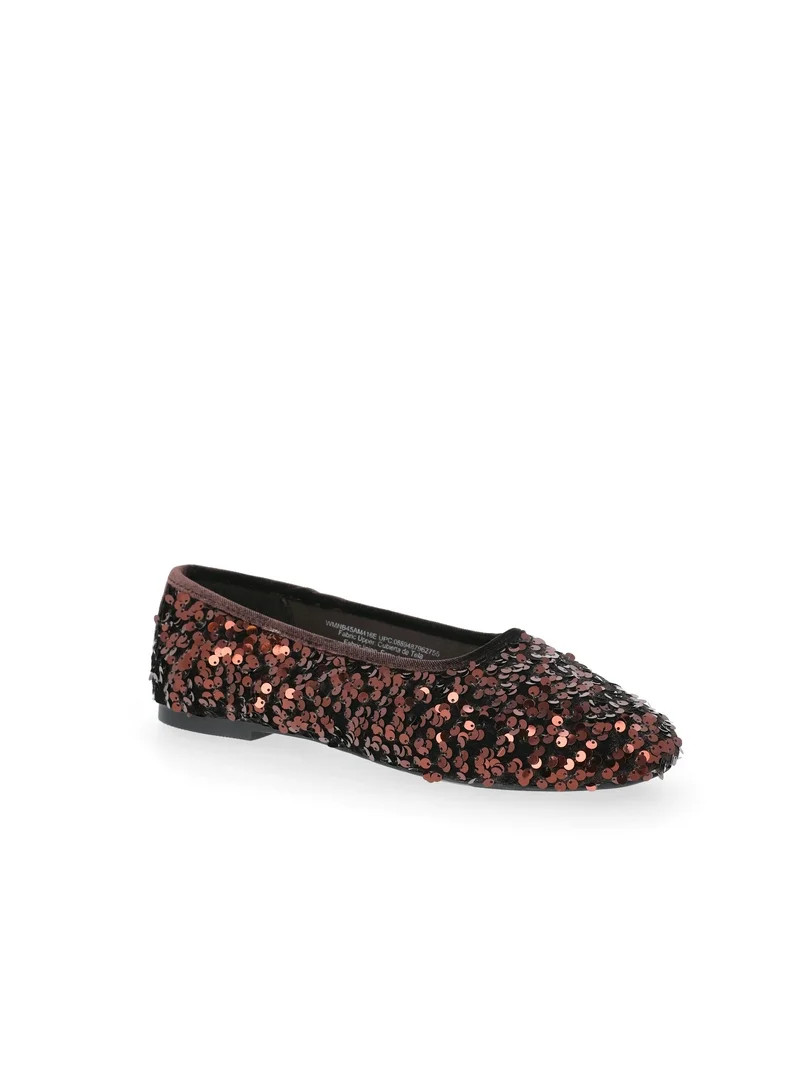 No Boundaries Women's Sequin Ballet Flats | Walmart (US)