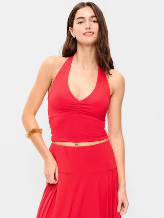 Short-Sleeve Jersey Smocked-Front Top | Old Navy (US)