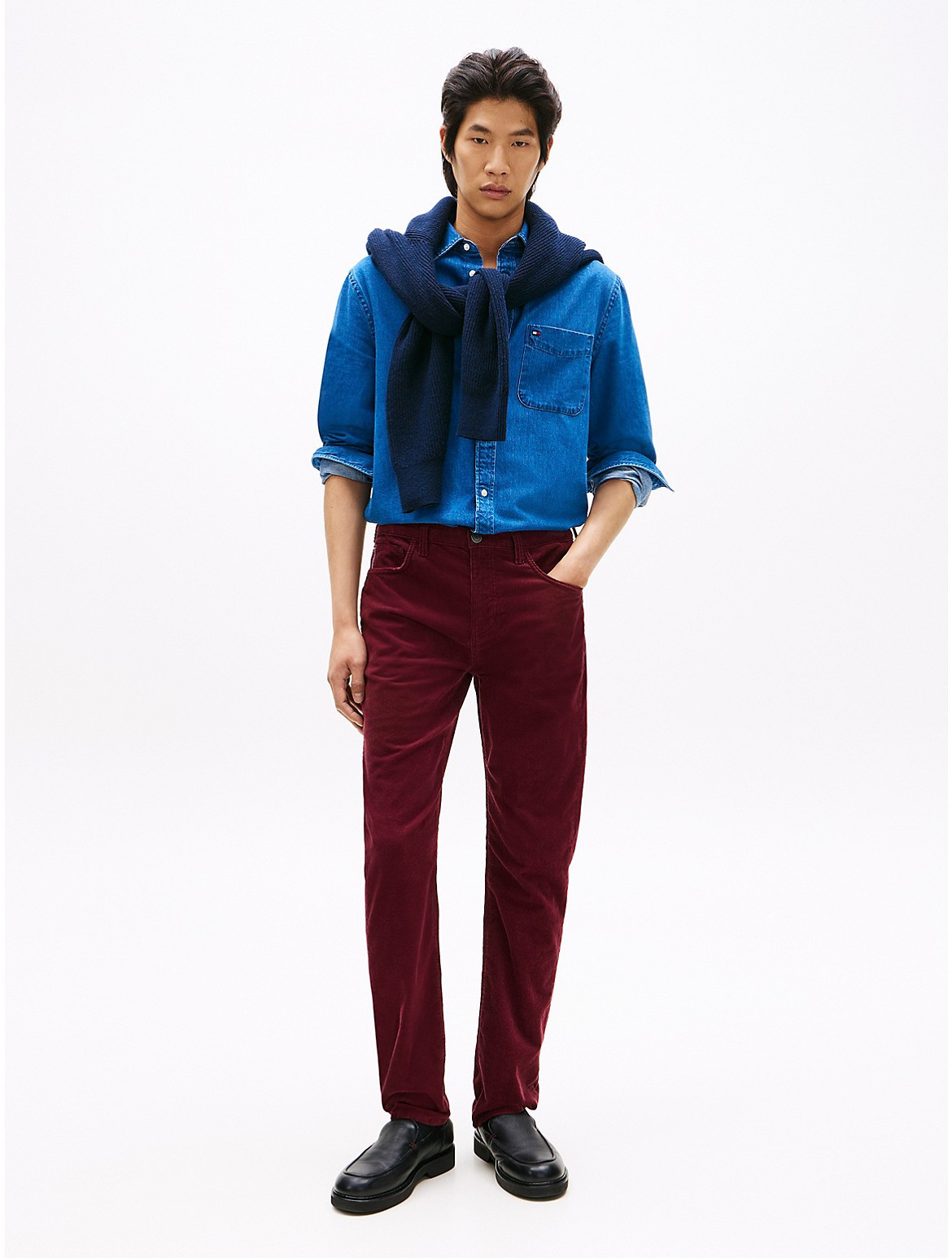 Tommy Hilfiger Men's Straight Fit Stretch Corduroy Pant - Red - 33W x 32L | Tommy Hilfiger (US)