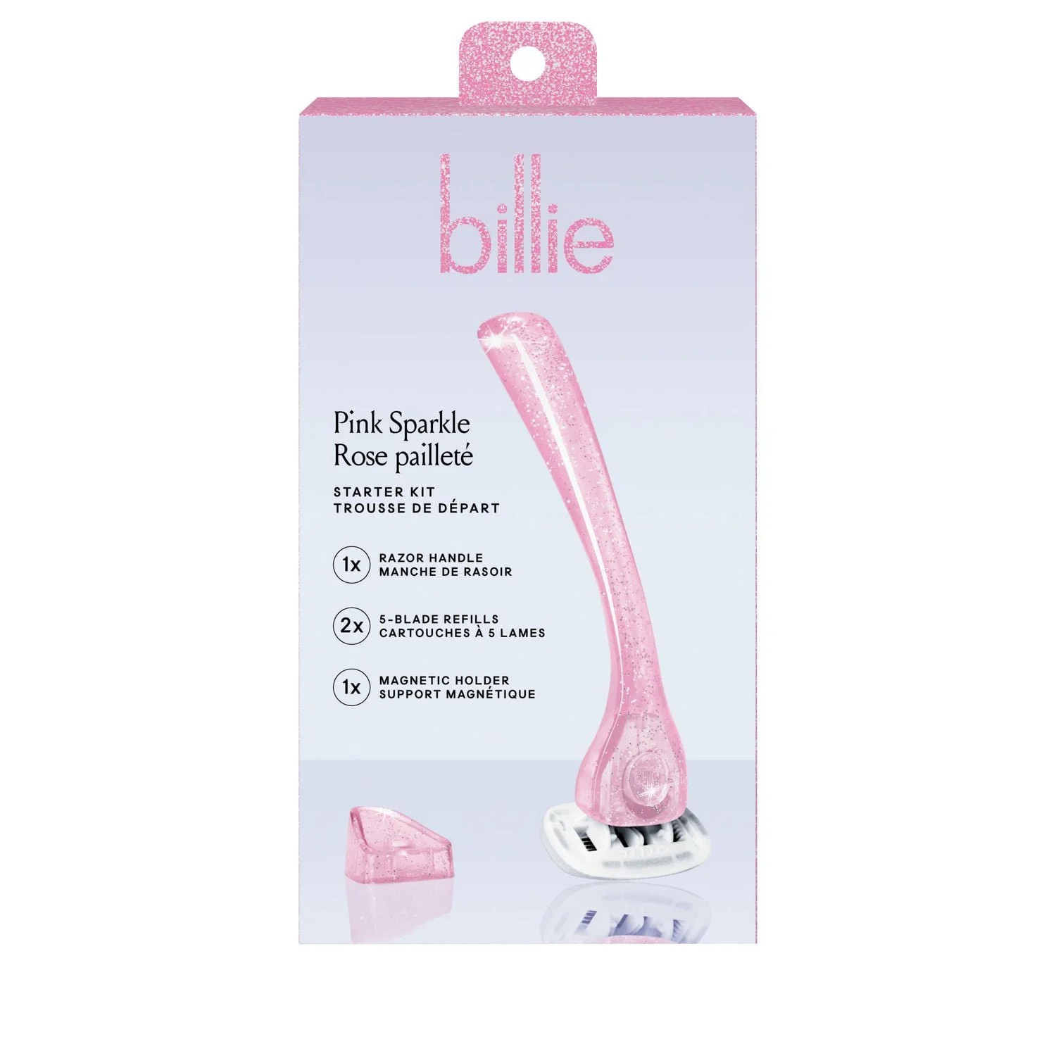 Billie Women’s Razor Kit - 1 Handle + Magnetic Holder + 2 x 5-Blade Refills - Pink Sparkle, 1 K... | Walmart (CA)