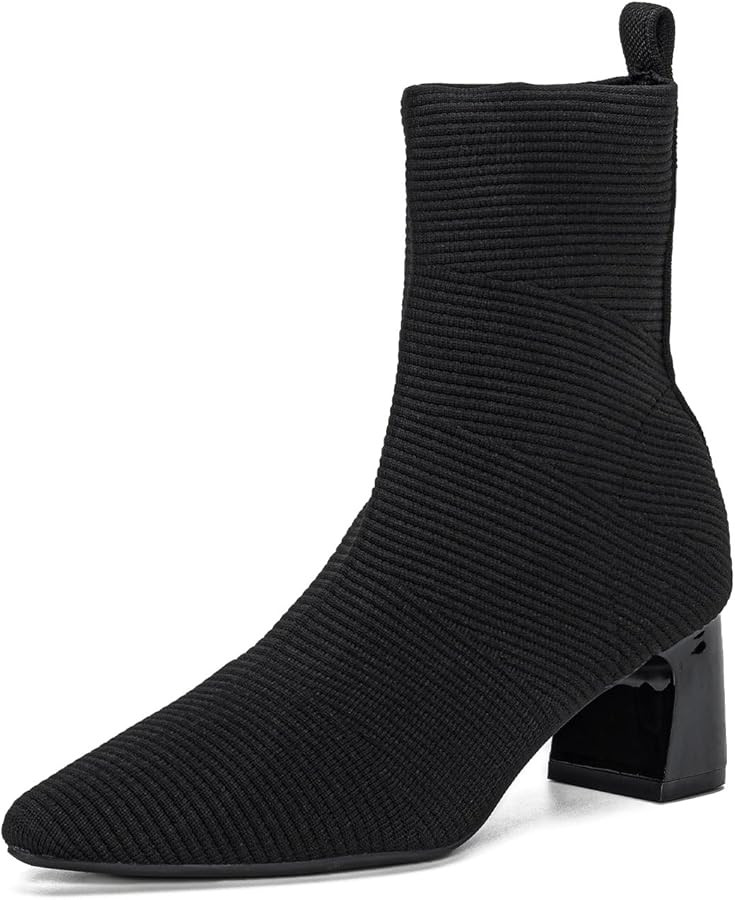 YEOJOU Sock Women's Ankle Boots & Booties Low Heel Comfortable Knit Shoes Fall Winter | Amazon (US)