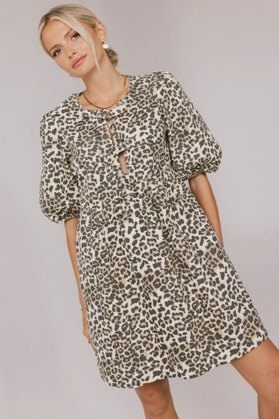 Tori Peplum Mini Dress in Leopard - FINAL SALE - L / Leopard | Böhme US